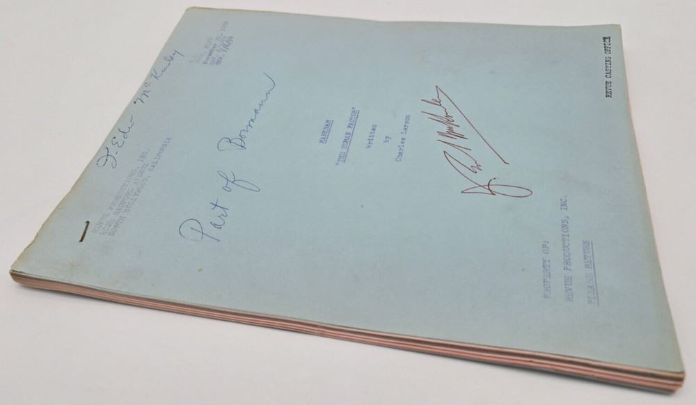MARKHAM / Charles Larson 1959 TV Series Script, Ray Milland "The Human Factor"