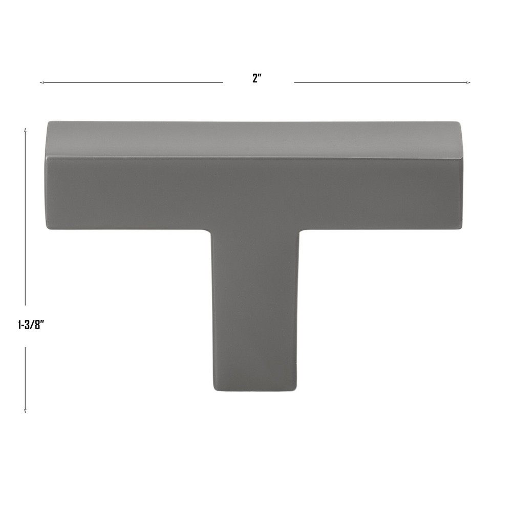 GlideRite 2-Inch Solid Square Cabinet T-Knob - 21683-T-GPH-1