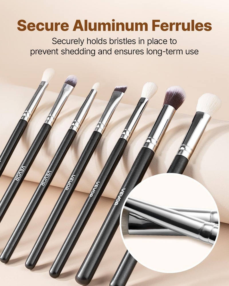 15PCS Soft Bristle Makeup Brushes - Foundation & Eyeshadow Brush Set