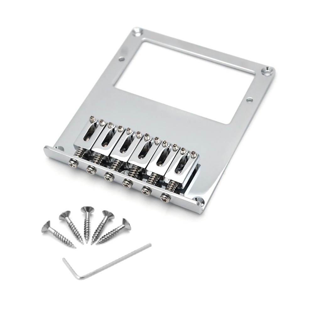 Top-Loading Chrome 6 String Hardtail Guitar Bridge for Tele Telecaster Guitar