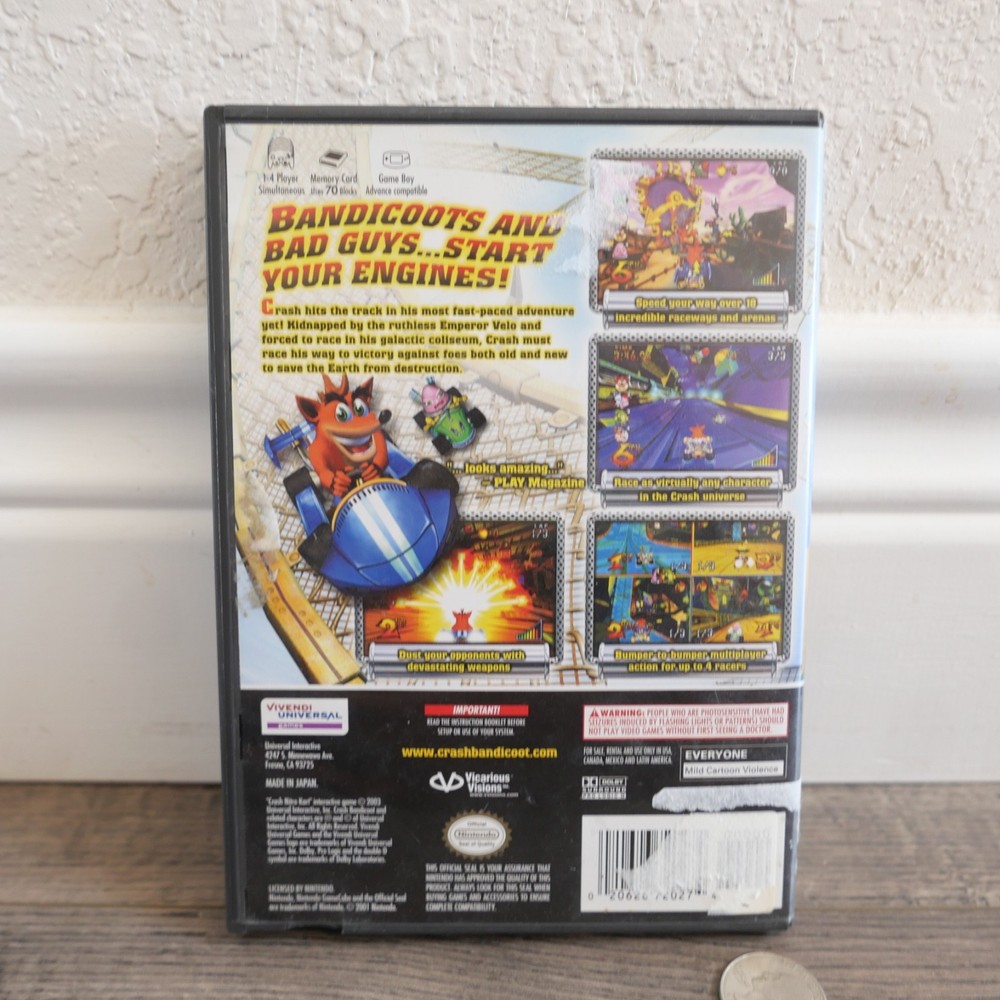 NO GAME Crash nitro Kart Nintendo GameCube Case Only