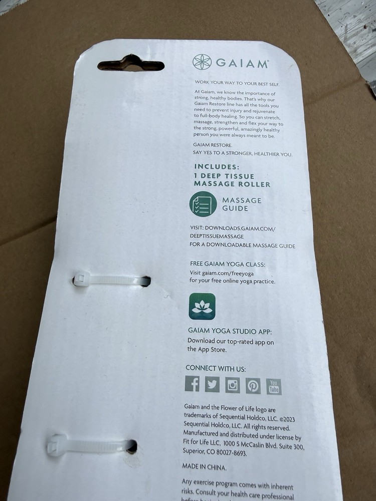 Gaiam Deep Tissue Massage Roller Extra Firm Texture Trigger Point Release NEW!!