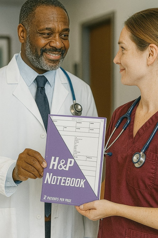 H&P Notebook: 2 Patients Per Page: Brain Report Sheet Journal for Organizing