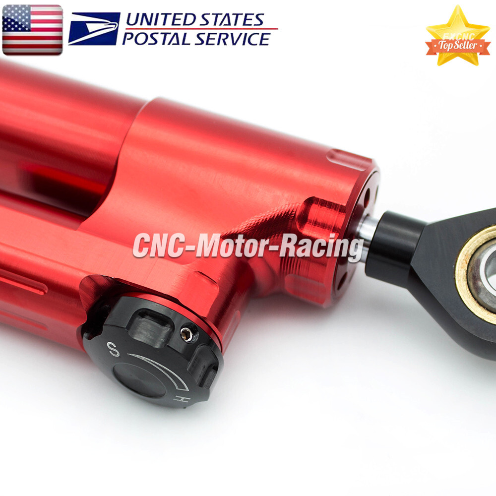 Adjustable CNC Steering Damper Stabilizer Linear Shock Aluminum Motorcycle Red
