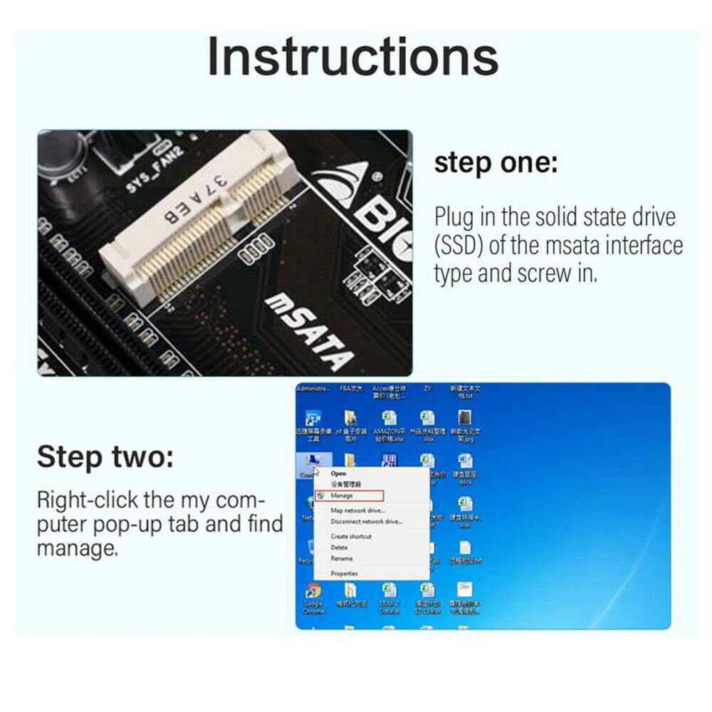 Kingchuxing mSATA Ⅲ Internal Solid State Drive 128GB Desktop Laptop High Speed