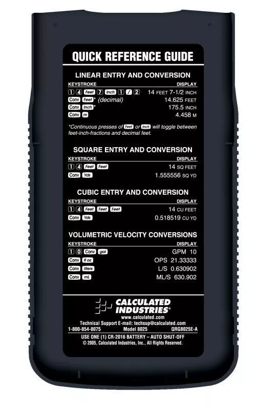Calculated Industries Ultra Measure Master Calculator 8025