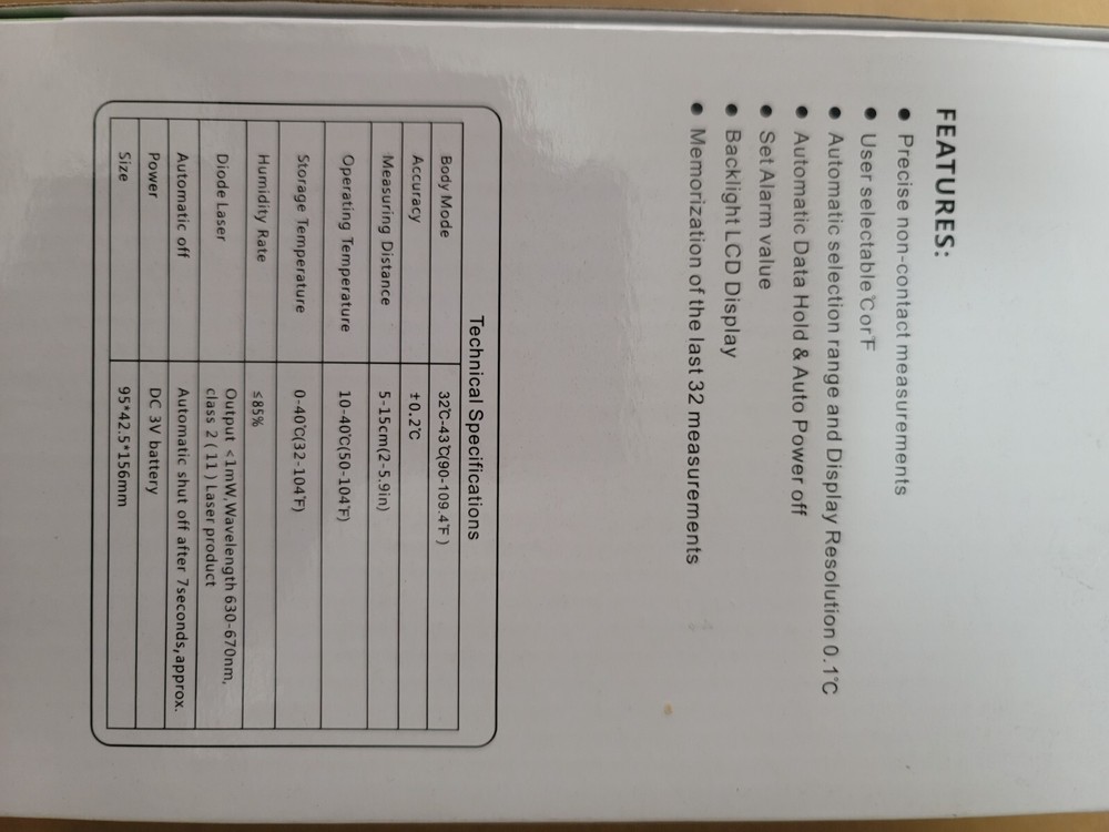 Non-Contact infrared thermometer gun