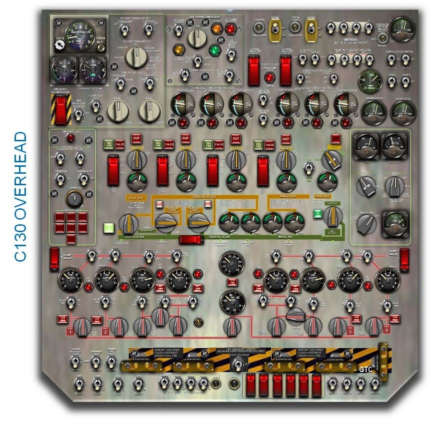 C130 HERCULES COCKPIT instrument panel CDkit