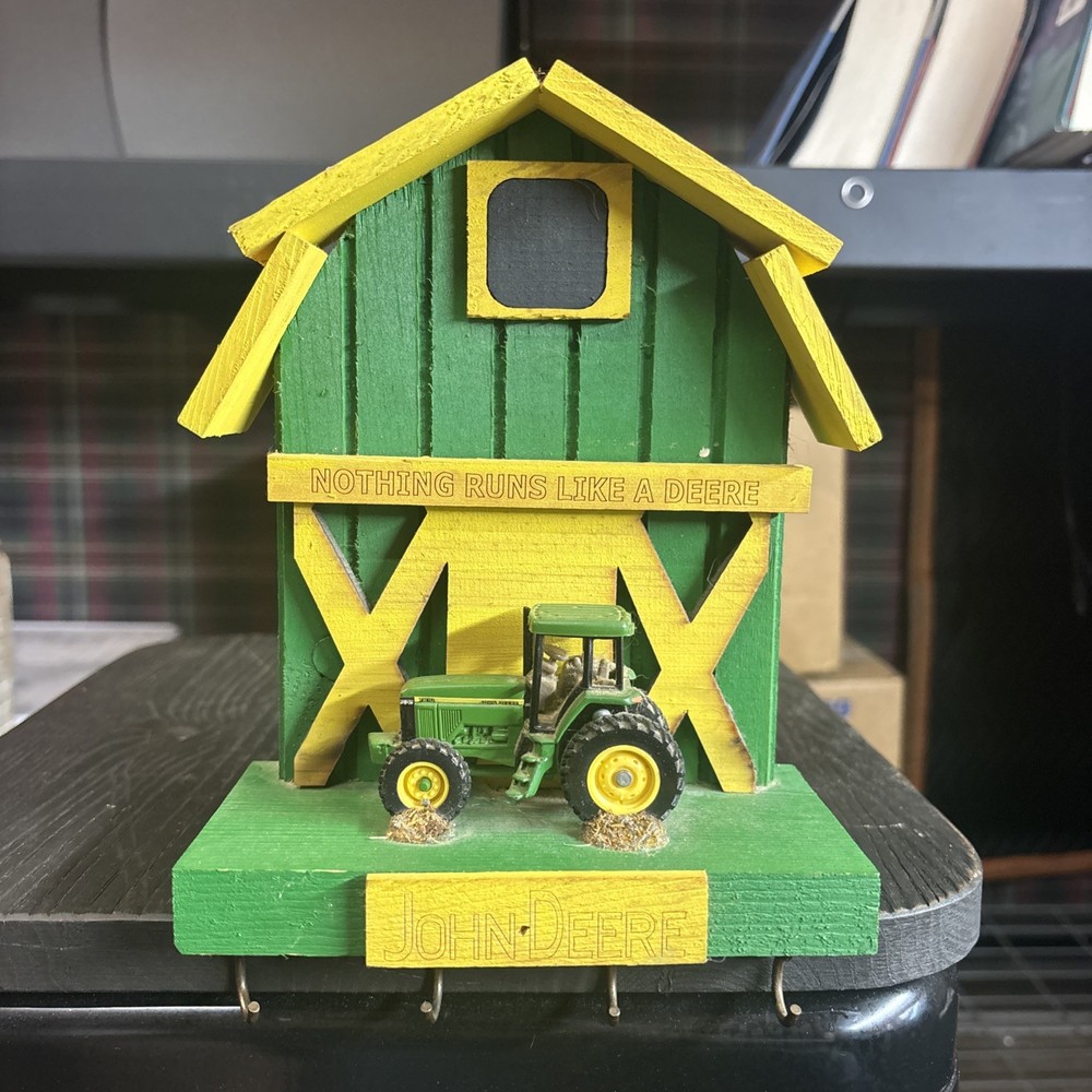 John Deere Tractor Wall Hanging with Hooks Hat/Key Rack