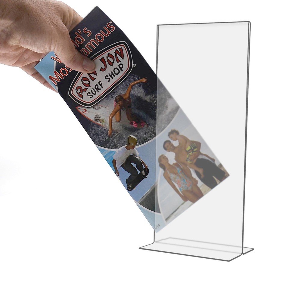Sign Holder 4"W x 9"H Double Sided Bottom Load Table Tent