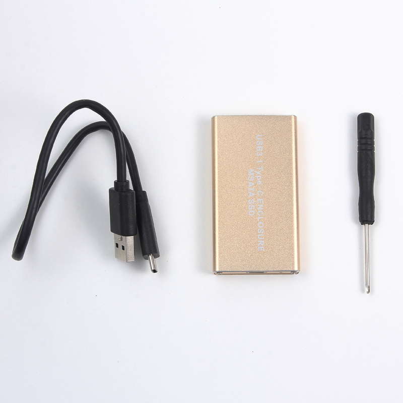 USB3.1 Type C to 50mm mSATA PCI-E Solid State Disk SSD Case Enclosure