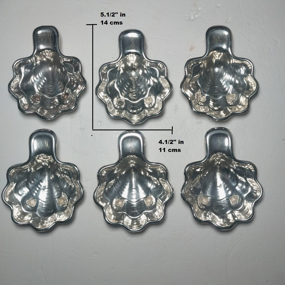 6 Gorham Silver Electroplate #025 Vintage Shell Dishes