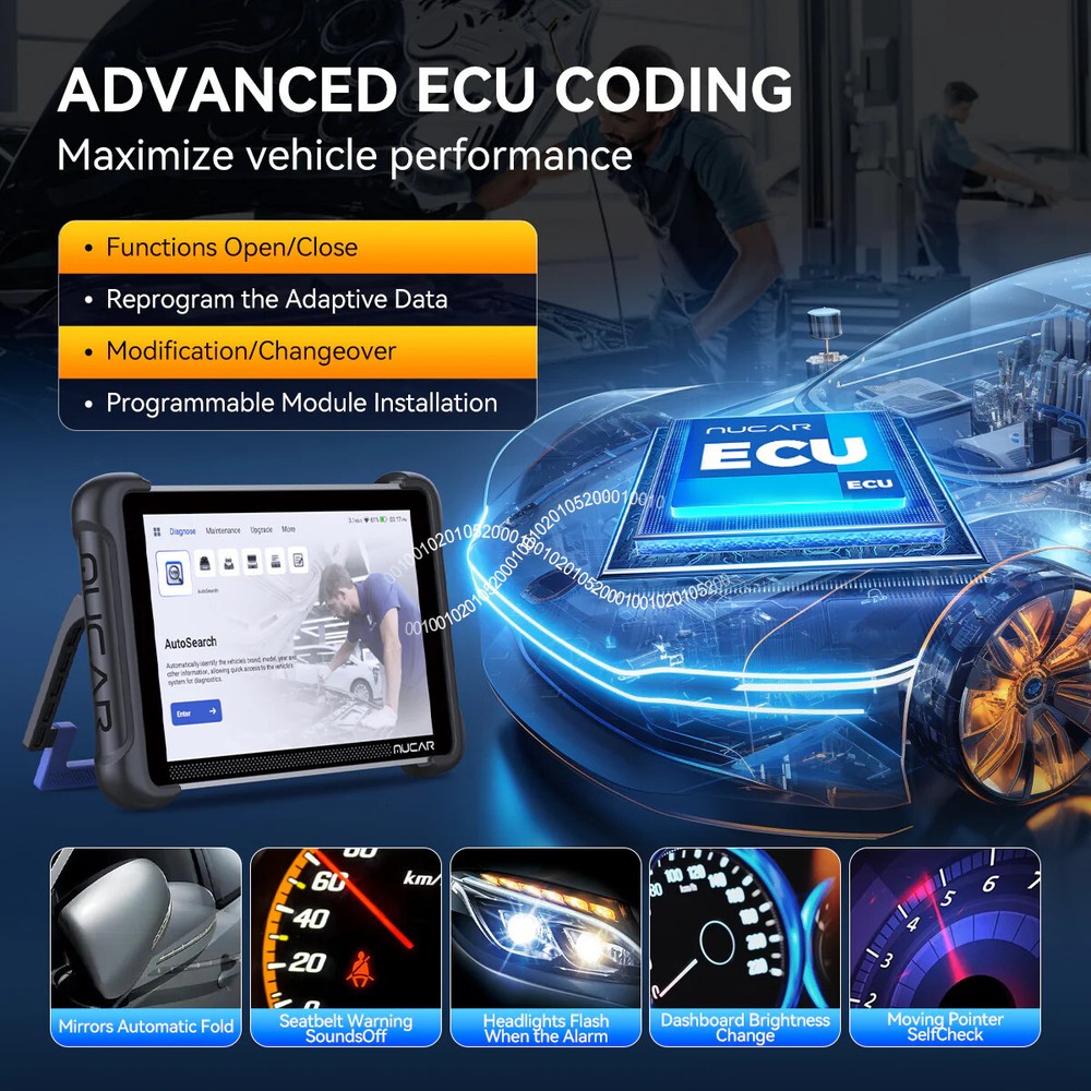 MUCAR 892BT ECU Coding Scanner Auto Diagnostic Tool TPMS Program All Keys Lost