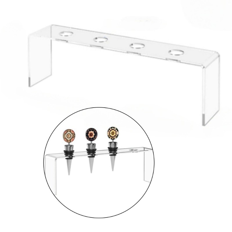 2 Acrylic Wine Cork Organizers Stands with Bottle Display Function Kitchen