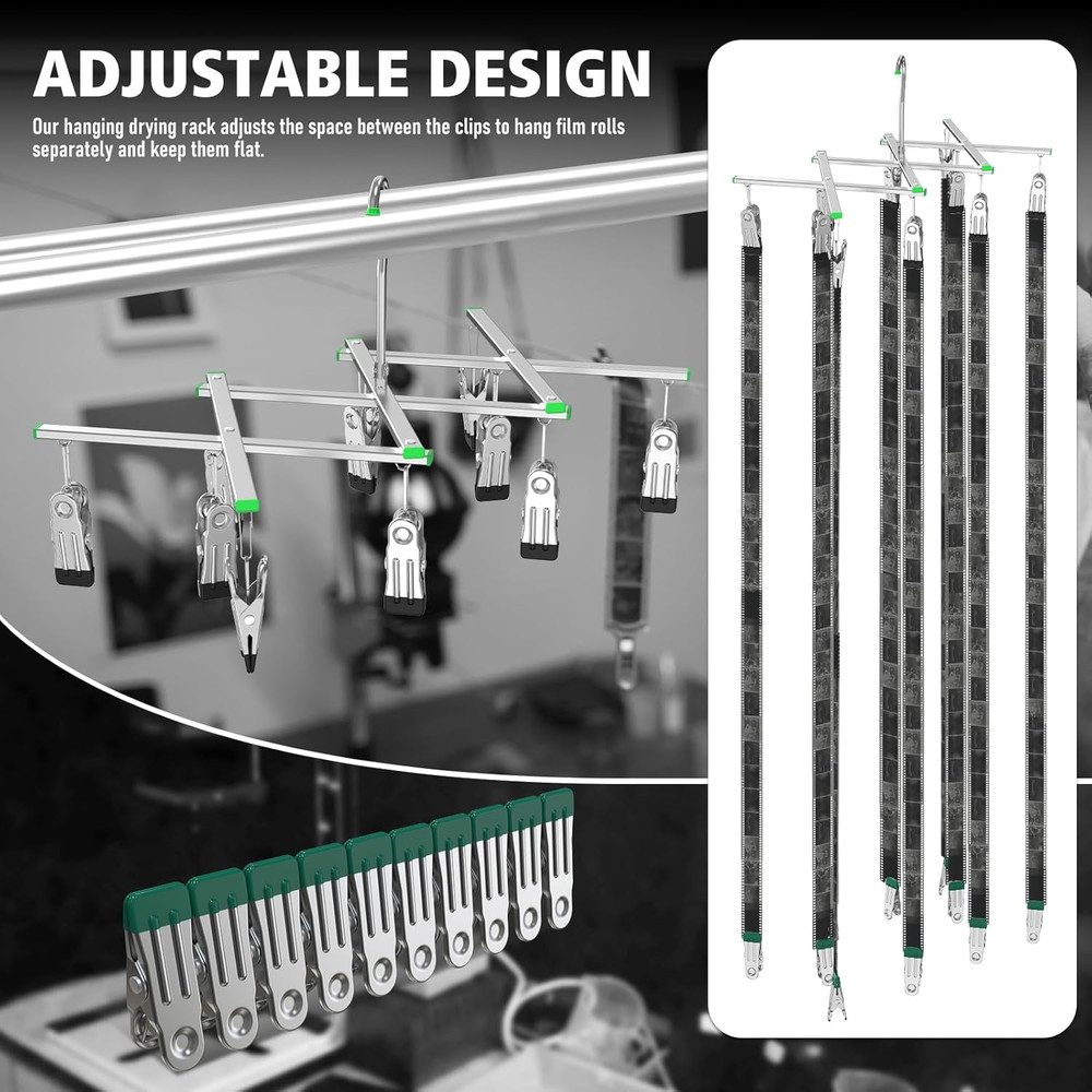 Darkroom Film Negative Drying Hanging Rack Frame Foldable Hanger Windproof 10 Cl