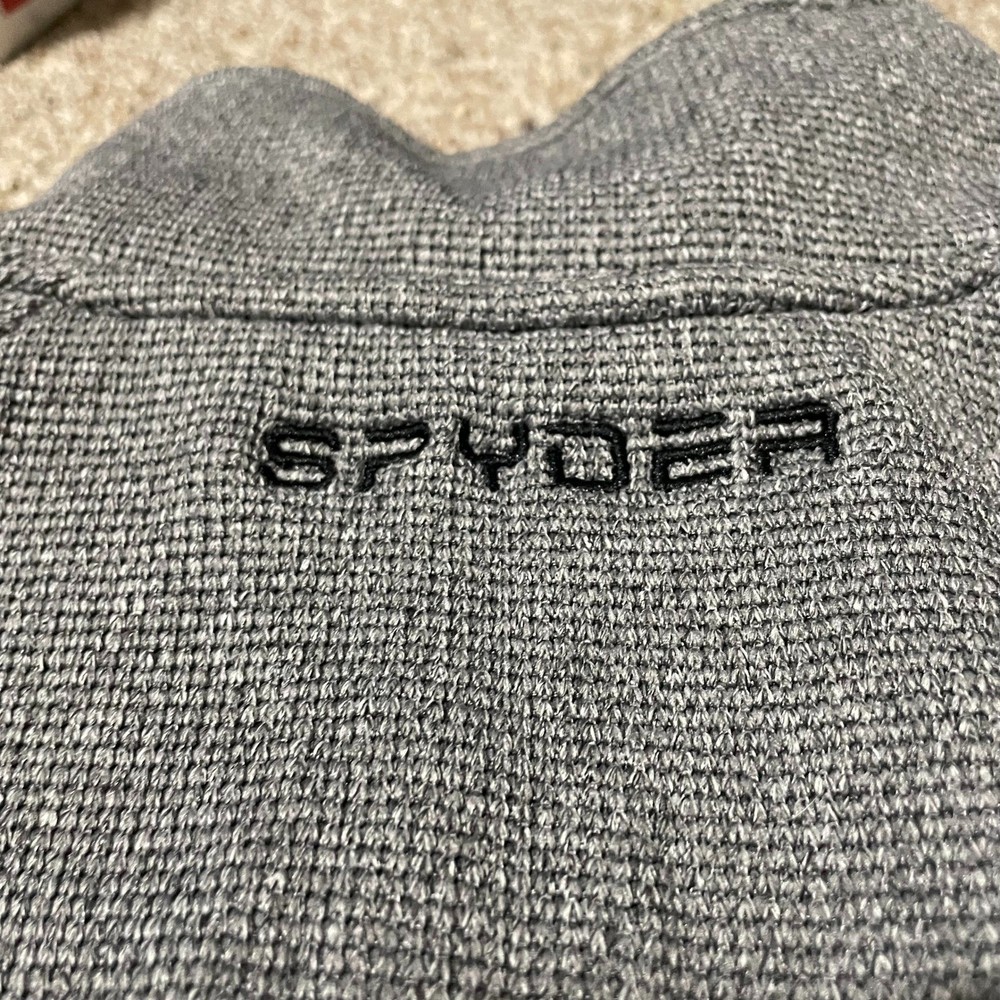 Spyder Gray Black Pullover Jacket Mens Medium M Half Zip Logo Athletic