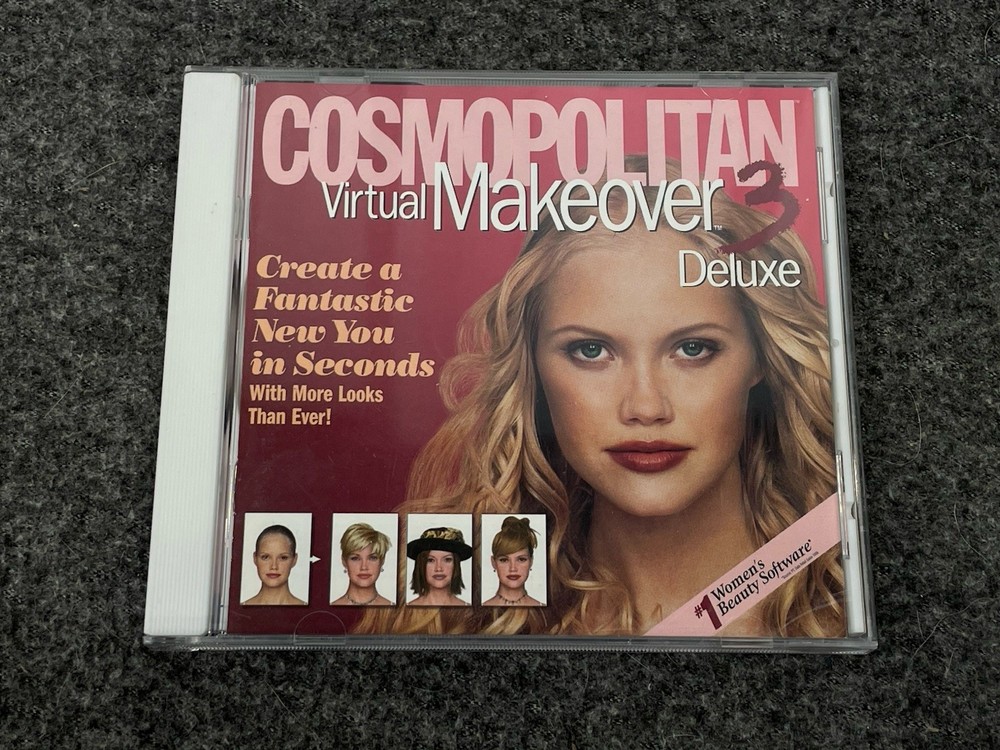 Cosmopolitan Virtual Makeover 3 Deluxe  (CD-Rom, 2000) Hairstyle Makeup Mac PC