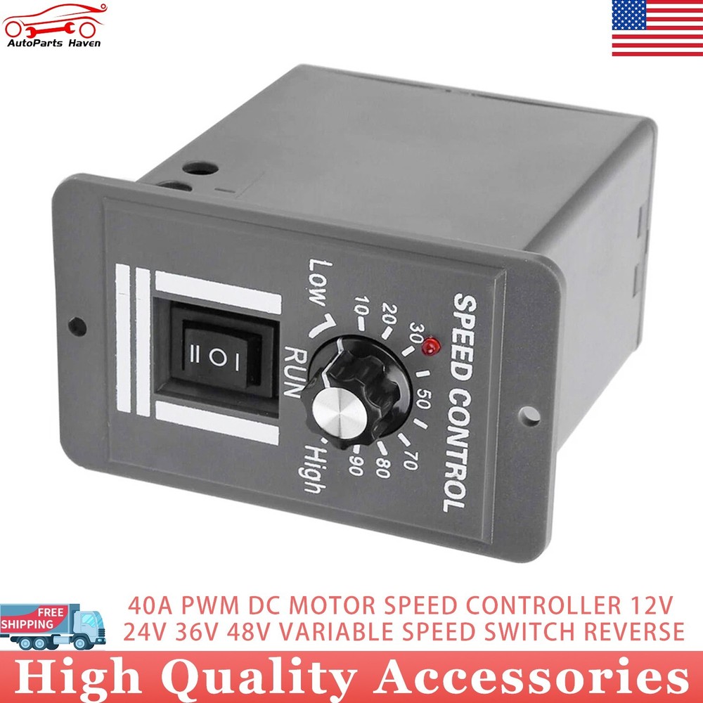NEW PWM DC Motor Speed Controller 12V-48V Variable Speed Reverse Switch 1PCS