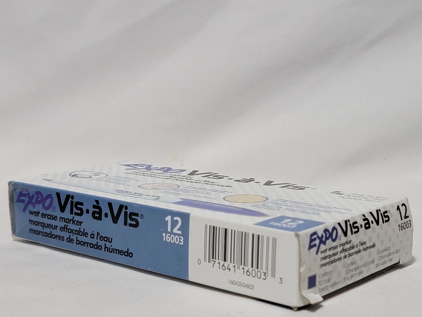 2 Boxes of Blue Expo Vis-a-Vis Wet Erase Markers 24 X Fine Point Pens # 16003
