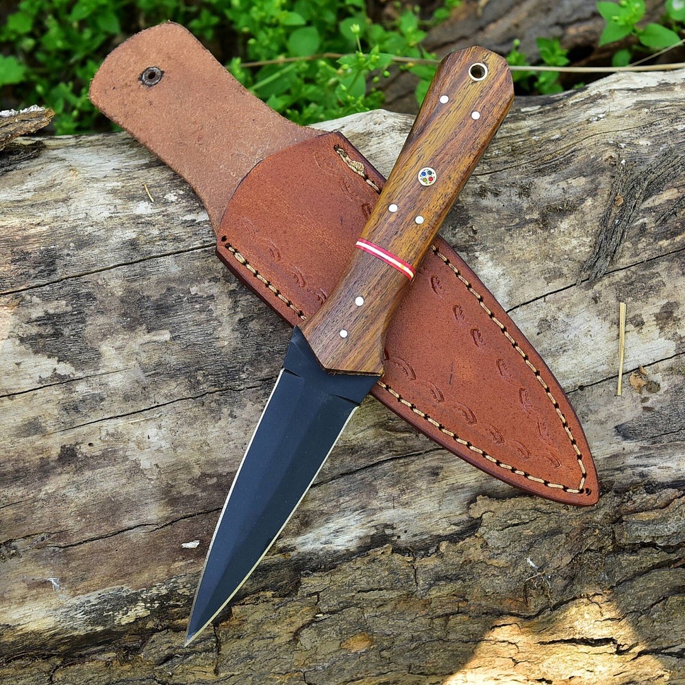 9" Handmade Double-Edged titanium steel Dagger boot Knife SURVIVAL