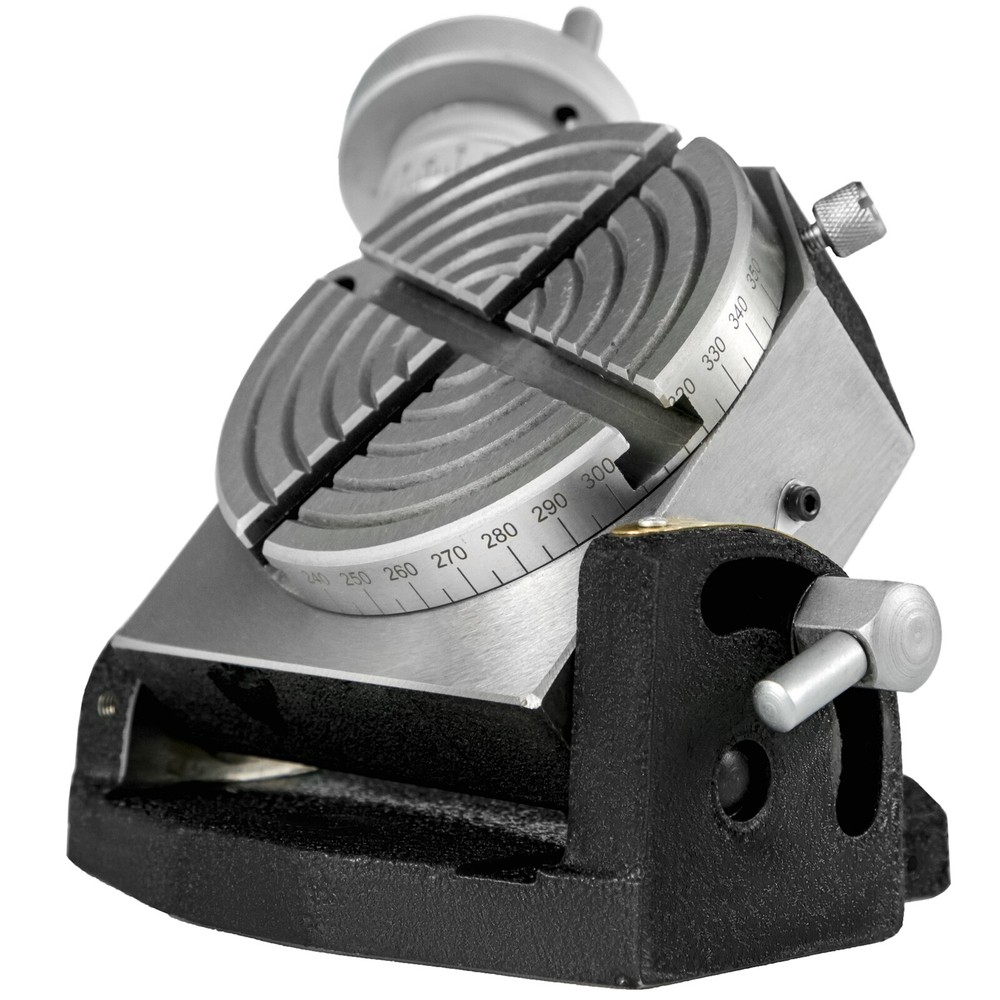 Rotary Table Horizontal Vertical Tilting 4" 4-Slot 100mm for Milling Machine