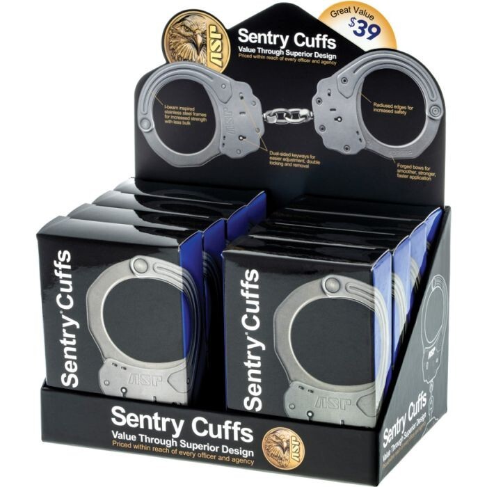 ASP Sentry Handcuff 8pc Display With Eight Individually Wrapped Sentry Handcuffs