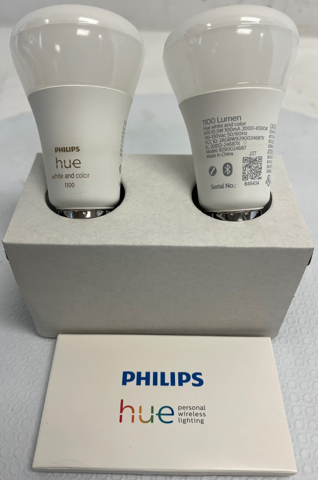 Philips Hue 563361 White and Color Ambiance A19 Bluetooth 75W 2-Pack-FREE S/H