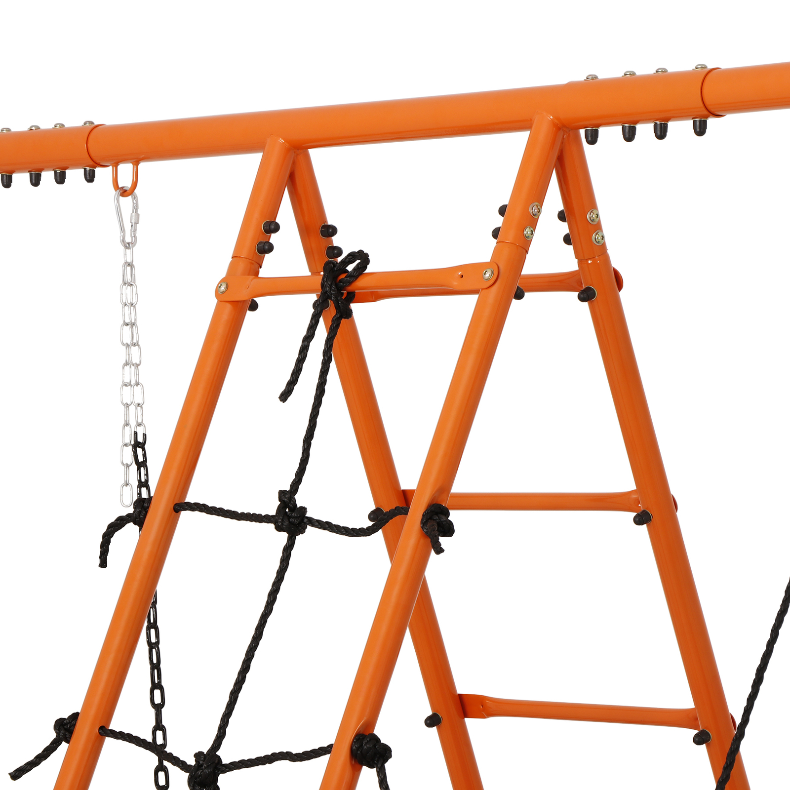 6-in-1 Swing Sets for Backyard Multifunction Metal Playground Swing Set for kids