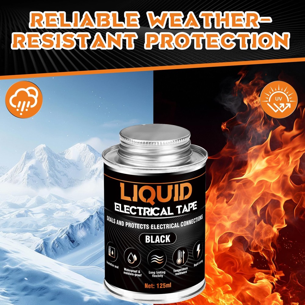 Liquid Electrical Tape, Quick Drying Insulating Electrical Glue, Black Waterp...