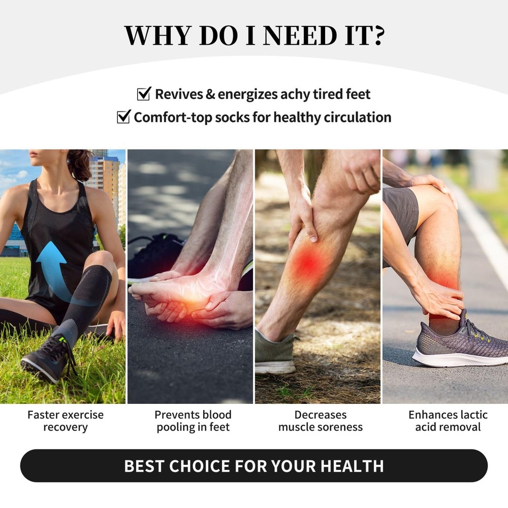 Black Cat Compression Socks Knee High Support for Athletic Running & Travel
