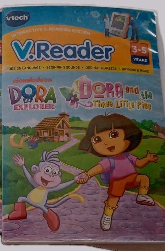 VTech V.Reader Dora and the Three Little Pigs Learning Game Cartridges