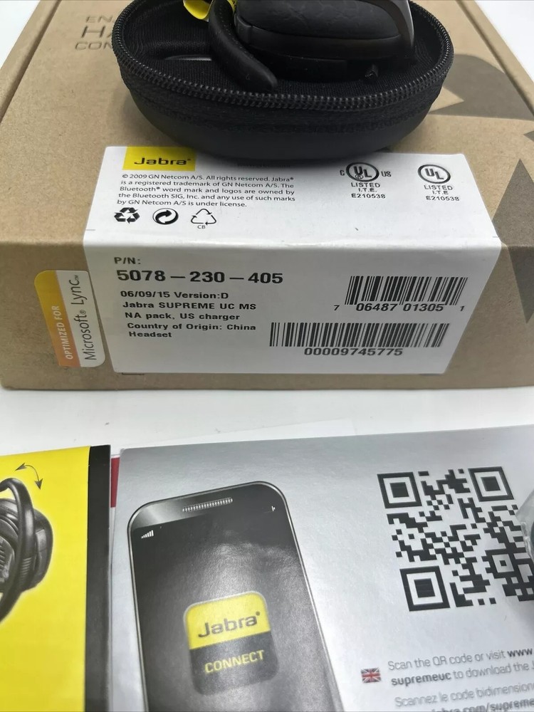 Jabra 5078-230-405 SUPREME UC MS Bluetooth Headset Microsoft Lync Optimized