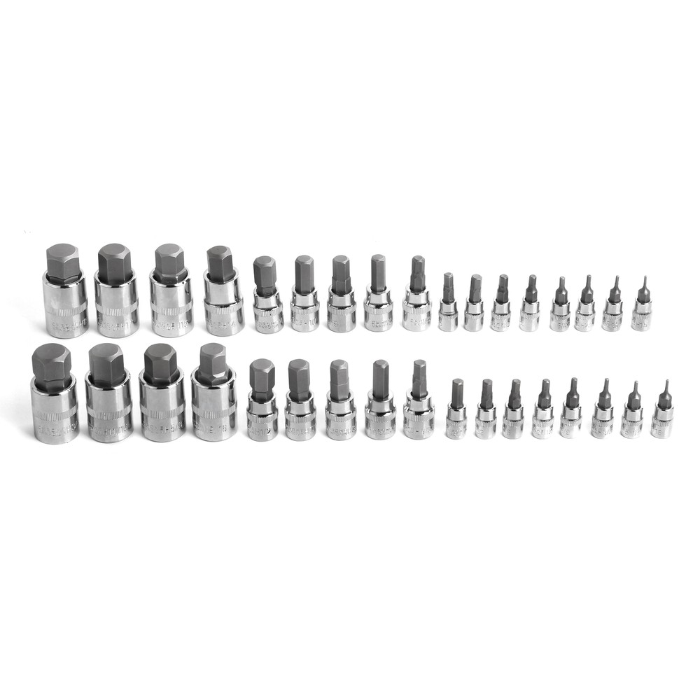SAE & Metric Socket Set Standard Allen 1/4" 3/8" 1/2" | Master Hex Bit Set 34pc