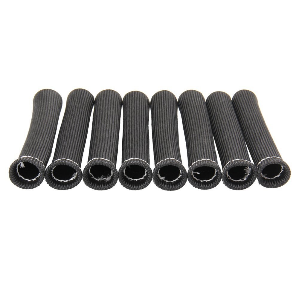 8PCS Spark Plug Heat Protector Insulating Fire Sleeve Spark Plug Wire Protector