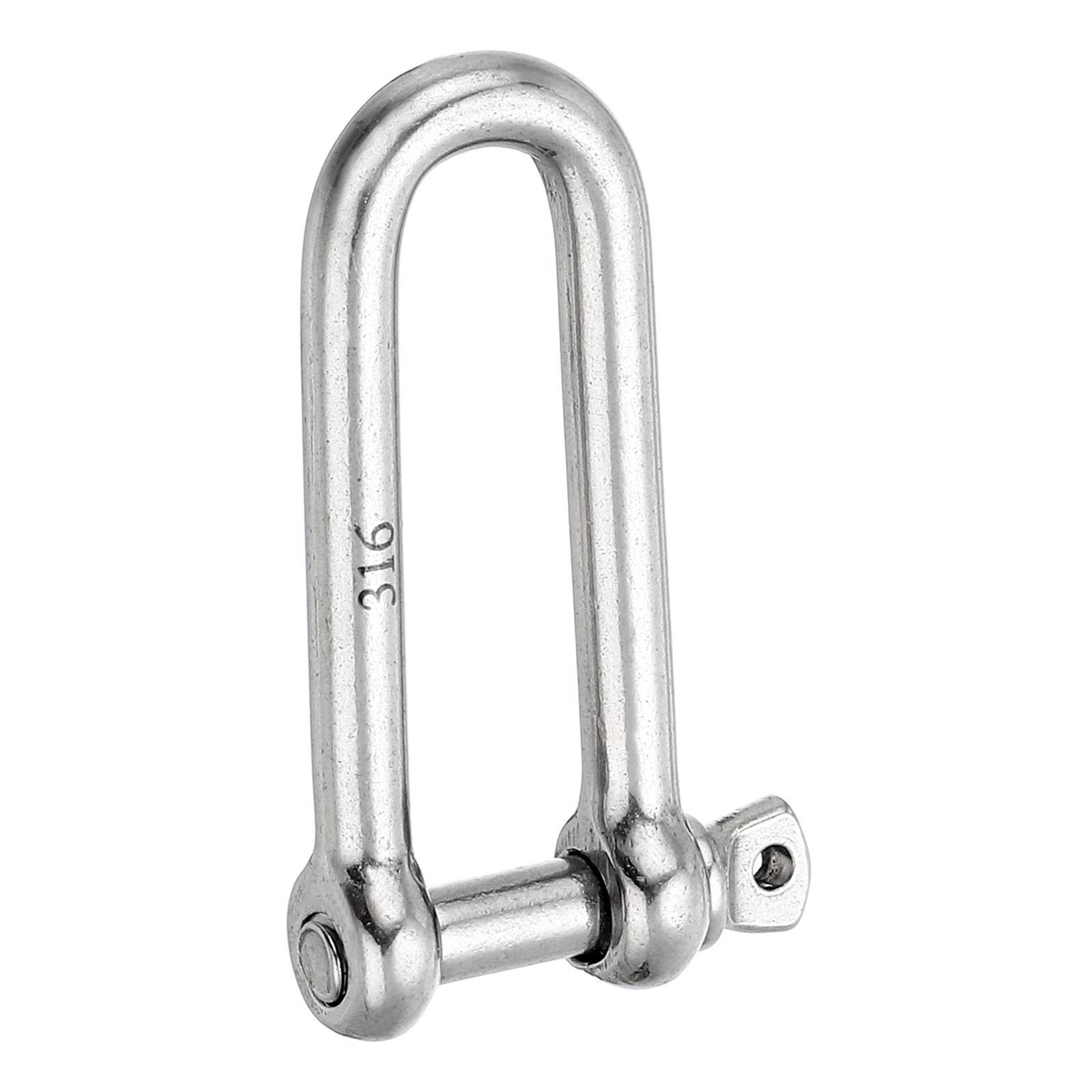 Screw Pin Shackle 8mm 5/16" 1102lb 316 Stainless Steel Long D Shackle Silver