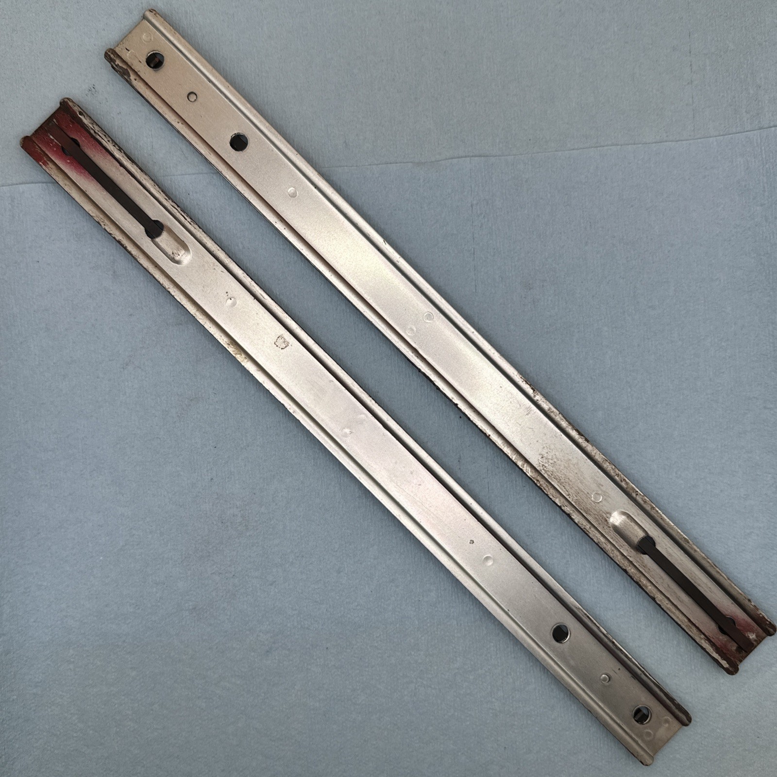 2x Cornwell Toolbox Drawer Slides W/ Clips 14-3/4” Long 1-5/8” Tall 3/8” Wide