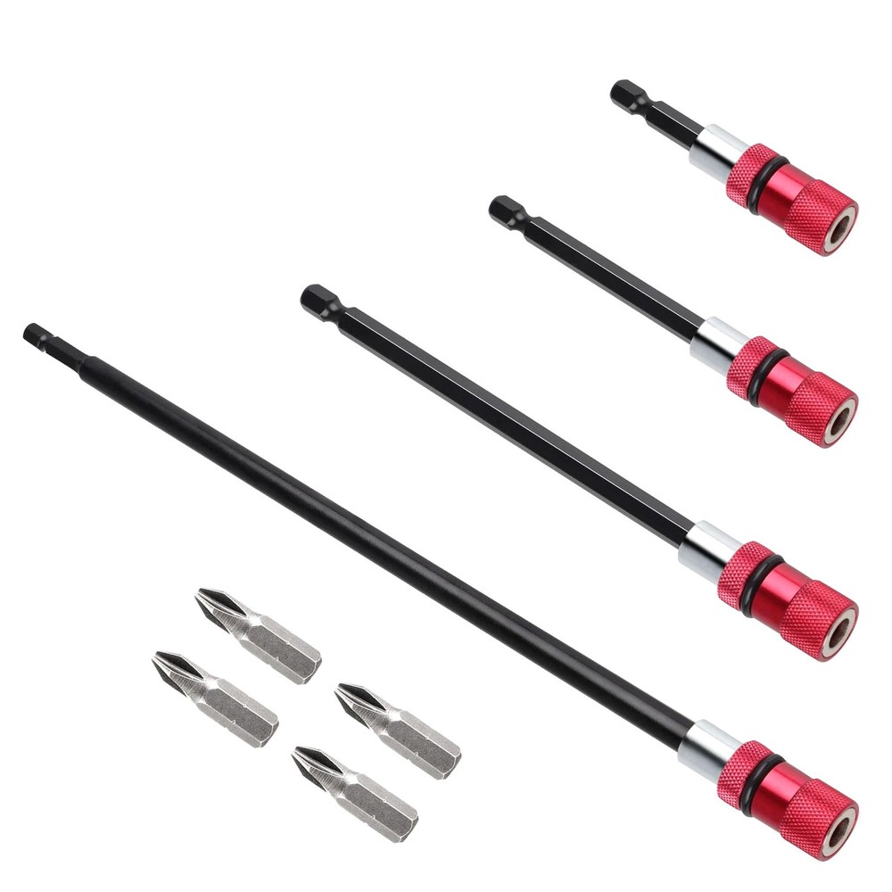 4PCS Hex Shank Magnetic Bit Holder Extender Set for PH2 Bits and Impact Tools