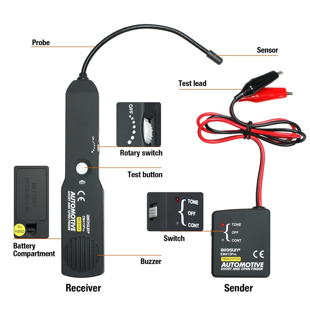 Digital Car Circuit Scanner Diagnostic Tool Tester Cable Wire Short Open Finder