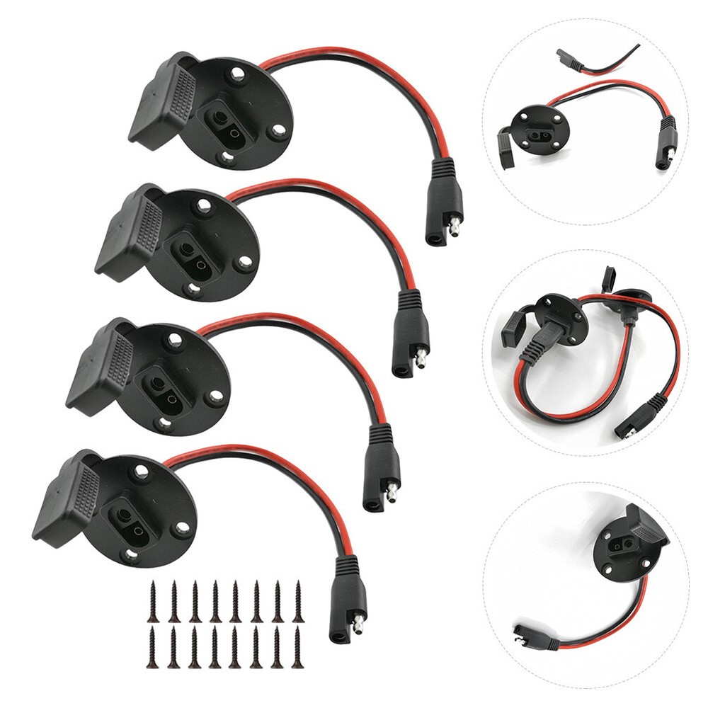 4 Sets Plug Quick-connect Terminals Sae Cable Battery Charger Connector