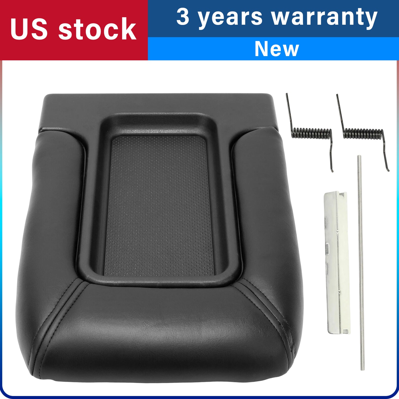 Center Console Lid Kit Arm Rest for 99-07 Chevy Silverado GMC Sierra Black 1999