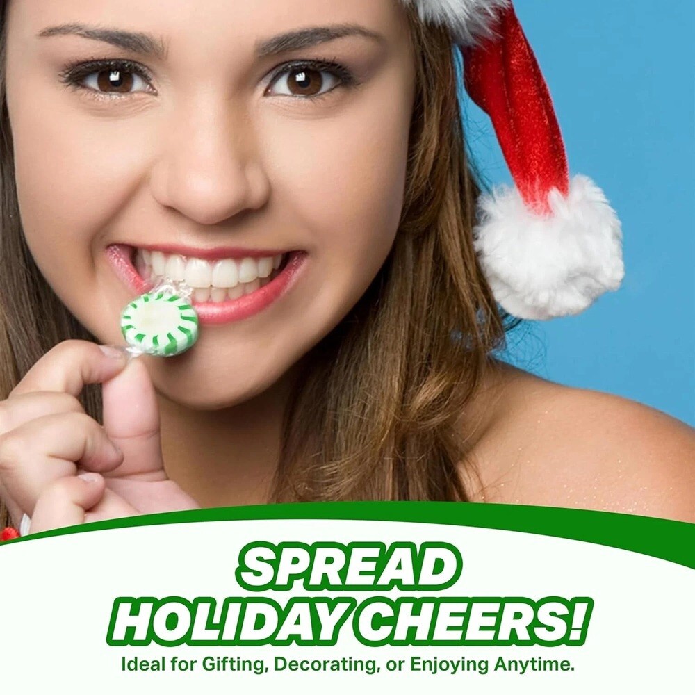 Spearmint Starlight Mints, Individually Wrapped, Bulk Hard Candy (2 Pounds)