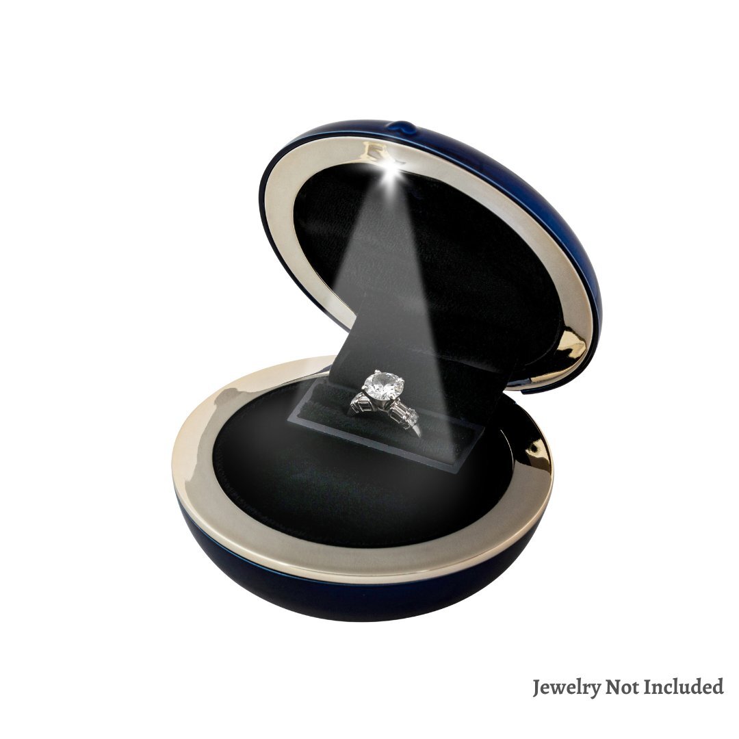 Novel Box Slim LED Lighted Wedding Engagement Jewelry Ring Presentation Box