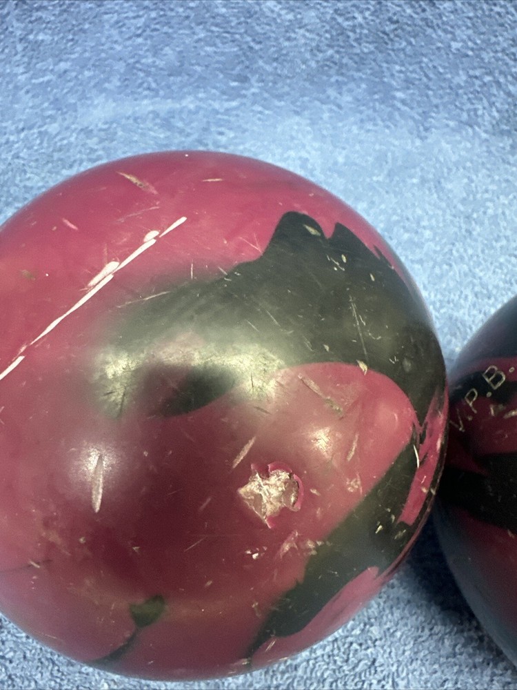 THREE PARAMOUNT DUCKPIN BALLS DUCK PIN BALL PURPLE