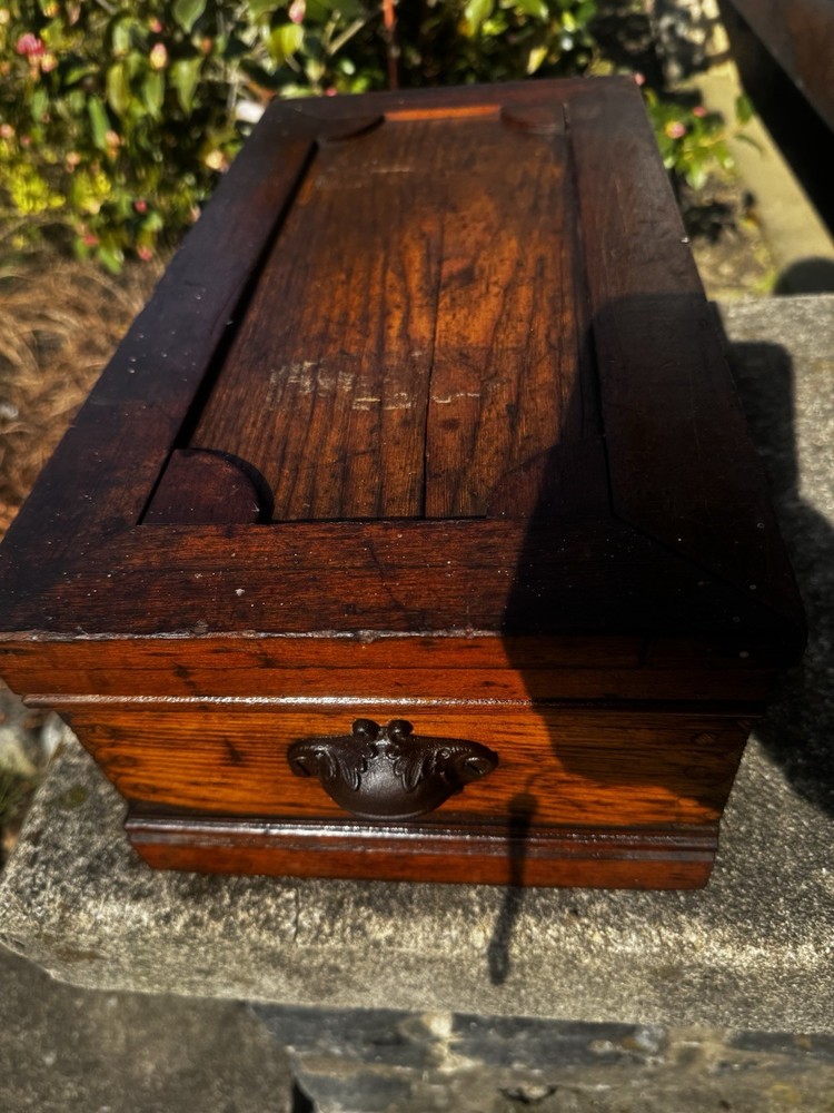 Vintage Wood Tool Chest No.21 w/ Chisels Gouges Mallet Set Rustic Carpenter Kit