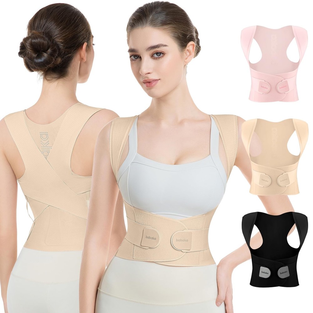 Posture Corrector for , Invisible Lightweight Adjustable Back Brace for Upper...