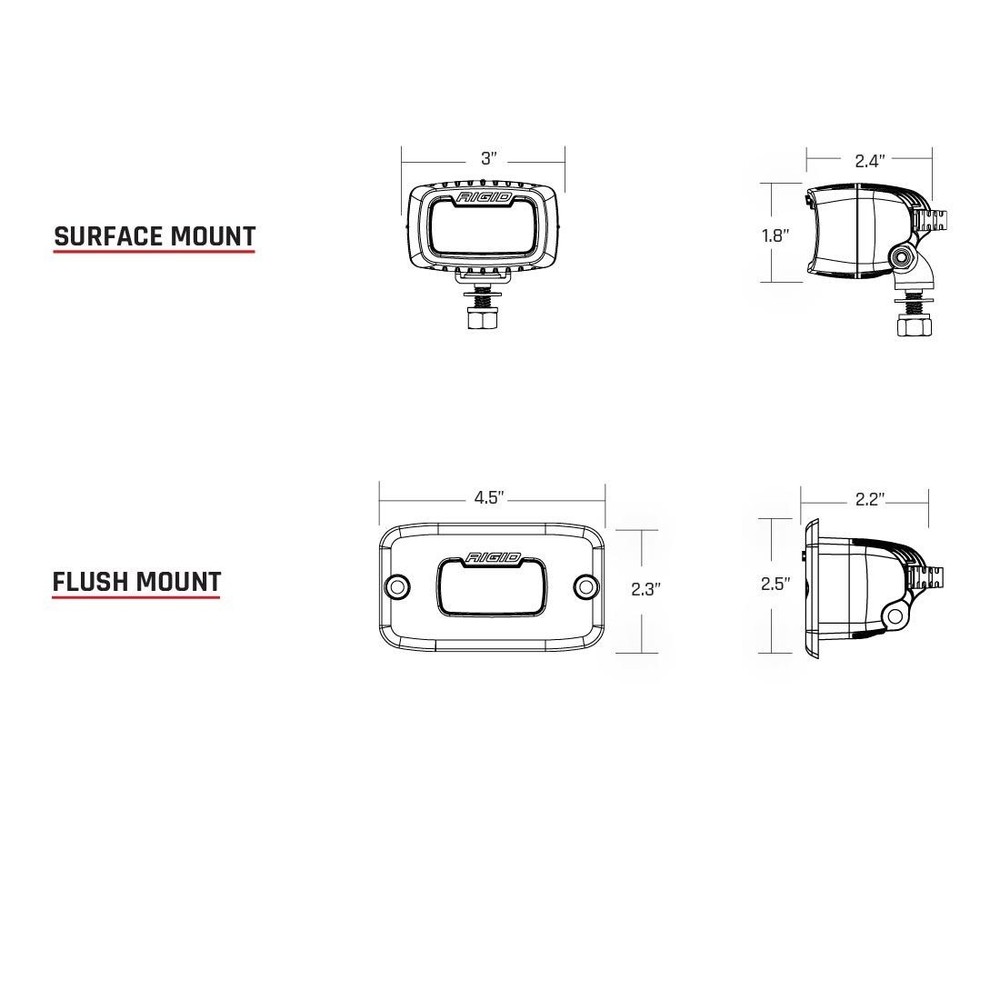 Rigid Industries SR-M Pro Diffused Light Surface Mount LED Light Pod 902513