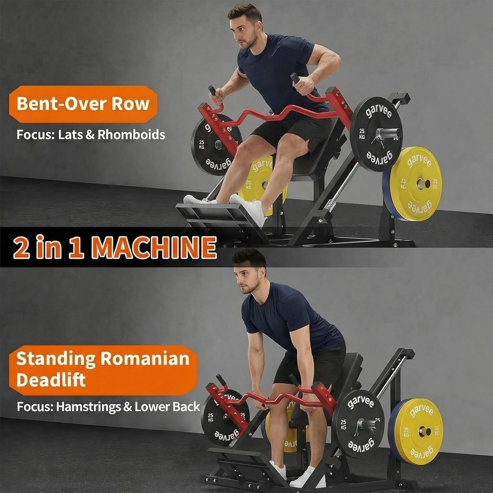 Linear Row Machine Home Gym Back Workout Machine with Plate-Loaded Smith Row💥