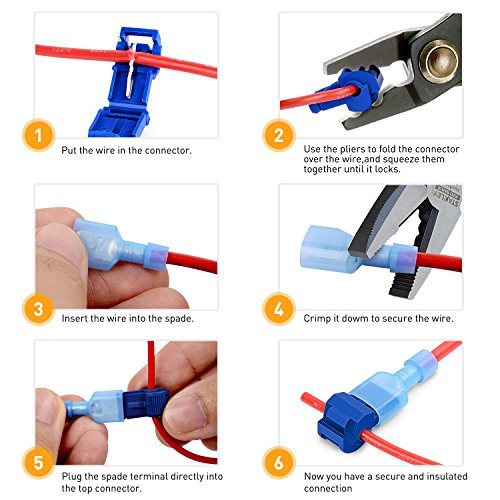 Nilight 120 Pack Quick Splice Wire Terminals Connectors Electrical Crimp Cable