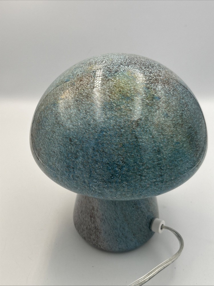 Celestial Inspired Mushroom Glass Table Lamp Whimsical Boho Rounded Top -EUC