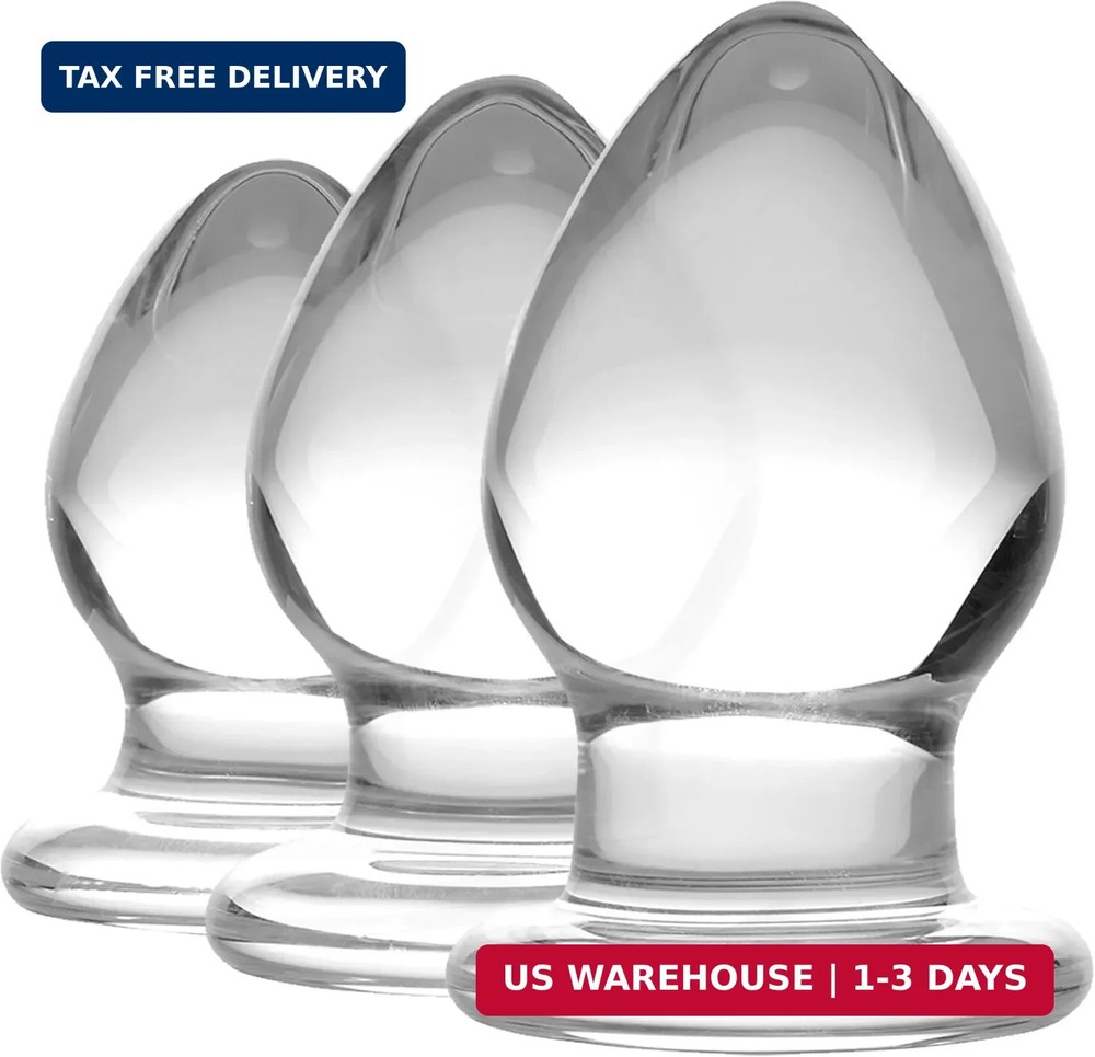 Triplets 3 Piece Glass Anal Plug Kit Clear